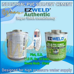 EZ Weld Original Industrial grade PVC Cement Solvent Glue potable water supply pipe high pressure application with Brush
