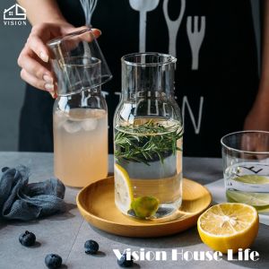 Vision Japanese One Person Drinking Pot Cup Set Creative Heat Resistant Glass Coffee Milk Cup Tea Glasses Cold Water Kettle