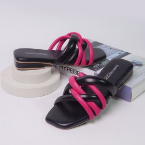 DUNKENSTOCK Anna Sandal Flat Wanita Sendal Selop Hak Tahu Bahan Premium Model Terbaru Kekinian