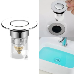 Universal Metal Pop-Up Bounce Core Basin Drain Kitchen Bathroom Tool Hair Stopper Deodorant Bath Stopper