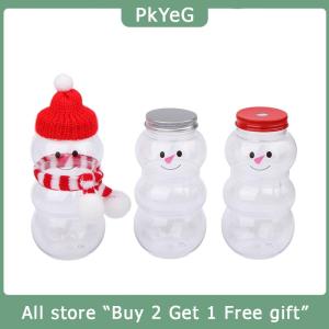 [COD] PkYeG KITCHEN 500ML Christmas Snowman Water Bottles Milk Tea Bottles Coffee Juice Portable Drinking Bottle For Milk Tea Shop Home Juice Cup
