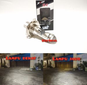 new lampu utama h4 projector mini projie sinar cut off ac dc jauh dekat putih kuning