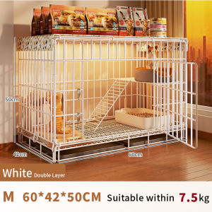 Petorldog 2 Layer Cat Cage Foldable Large Space Cat Villa With Bedpan Indoor Portable Pet Cage Dog Cat Rabbit Puppy Folding Cage