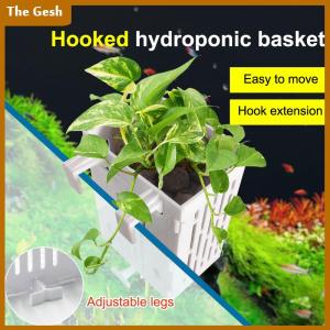 [The Gesh] Hanging Suction Cup Hook Aquarium Plant Holder Plastic Aquarium Planter Cups Planter Baskets Aquatic Pot Box Aquascape Decoration