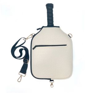 CNIEV5 Waterproof Pickleball Crossbody Bag Zipper Closure Large Capacity Pickleball Paddle Cover Portable Adjustable Strap Pickleball Racket Bag Outdoor