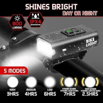 COD KIRIM CEPAT BIKEONO Lampu Sepeda depan belakang super terang LED 1 set T6 USB Rechargeable 6 Mode 1000 Lumens BK60