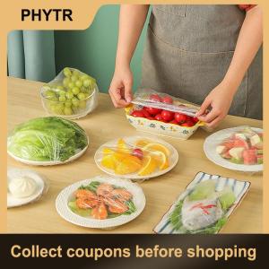 【PHYTR】 100PCS Disposable Food Cover Plastic Fresh-keeping Bag Food Grade Vegetable Fruit Cover Elastic Bowl Cover Kitchen Storage