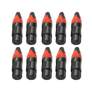 Pack of 10 3Pole Socket Connectors with Male & Female Jacks Balanced Sound Connector for Professional Sound Use