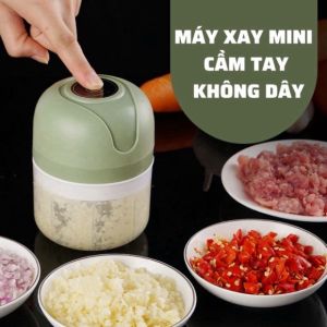 Máy Xay Tỏi Ớt Cầm Tay - Máy Xay Mini xanh 250ml Siêu Tiện Lợi sạc USB