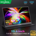 GOOJODOQ Portable Monitor for Laptop 15.6'' 1920*1080P 4K FHD IPS Display Portable Monitor for iPad/PC/Mac/Phone/Xbox Switch/PS4. 