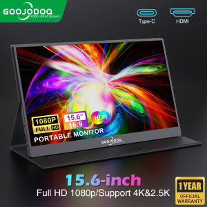 GOOJODOQ Portable Monitor for Laptop 15.6 1920*1080P 4K FHD IPS Display Portable Monitor for iPad/PC/Mac/Phone/Xbox Switch/PS4