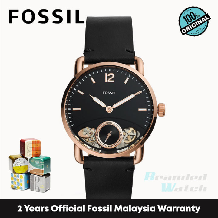 Official Warranty Fossil ME1168 Men s The Commuter Twist Black Leather Watch watch for men jam tangan lelaki fossil watch for men fossil watch men watch Lazada