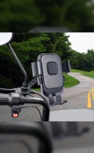Motorcycle Phone Holder Bicycle Ride Navigation Stand 360 Degree Rotation Mirror Mount Bracket