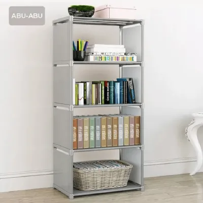 Rak Portable Serbaguna 5 Susun 4 Ruang / Rak Buku Multifungsi - Warna GREY