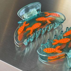 MOQIA Goldfish Jar Hair Claw Barrettes Acetic Acid Acetate Shark Clip Personalized Ponytail Holder Headdress Women