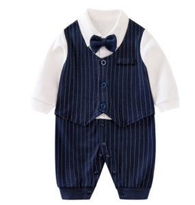 BestBorn Gentleman Style Baby Jumper Infant Onesie Romper Cartoon Cotton Soft Clothes Newborn Bodysuit for Baby Boys