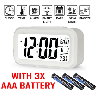 (SG STOCK) Battery Alarm Clock Operated LCD Display Digital Smart Small Snooze Temperature/Many colors/Easy to use