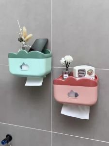 SXH Bathroom tissue toilet paper holder no-drill toilet paper waterproof toilet paper holder tissue rack