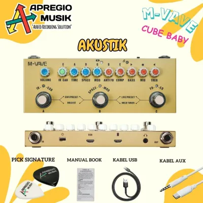 M-Vave MVAVE Cube Baby Cubebaby gitar elektrik akustik bass multi efek strip original