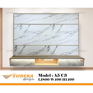 EUREKA 6ft Wall TV Cabinet Hung Media Modern Drawer Marble Wood / Kabinet Dinding A2C1/A5C3