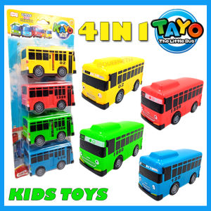 4 In 1 Small Tayo Bus Pull Back Bus Car The Little Bus Toy Set For Kids Boys Toys Small Tayo Bus