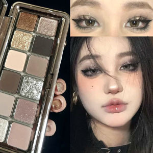 12 Color Portable Eyeshadow Palette Waterproof Pigmented Smoky Gothic Dark Black Eyeshadow Palette