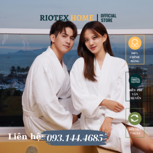Áo Choàng Tắm Dài Tay Nam Nữ Khách Sạn Cao Cấp HCM Gía Xuất Xưởng Chất liệu thoáng mát Không Xù Chiều Dài 115cm - RIOTEX