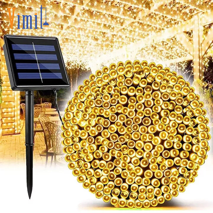Vimite 100LED dây đèn led trang trí năng lượng mặt trời dây đèn trang ...