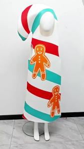 Christmas Costumes Childrens Performance Costumes Gingerbread Man Candy Cane cos Sponge Suit Party Festival Performance Costume w