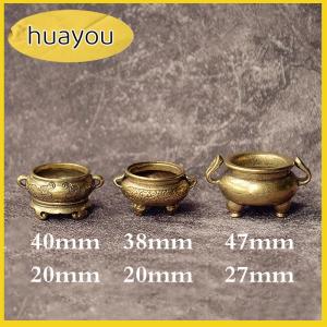 huayou กระถางธูปทองเหลืองขนาดเล็กลายดอกบัว Jiuding