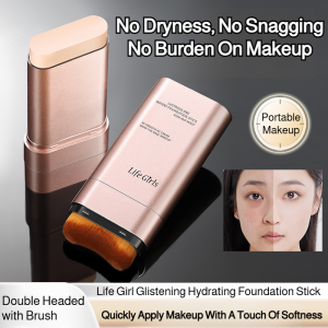 Double Headed Foundation Stick With Make-up Brush Long Lasting Concealer Foundation Liquid  Natural Lightweight Waterproof
