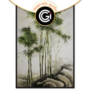 Tranh cây trúc ( bụi tre) phong thủy cầu sức khỏe và tài lộc.Tranh treo tường dán tường trang trí nội thất.CGI-1121