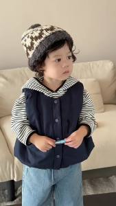 Childrens Autumn Vest Jacket 2026 Baby clothes Korean style childrens clothing boys hooded sweatshirt denim suit