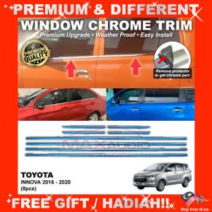 Window Chrome Trim TOYOTA INNOVA 2016 - 2020 (8pcs) Car Door Seal Moulding Line Lining Sticker Strip