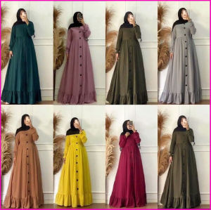 Gamis Syari Terbaru Maxy Dress Busui Gamis Syari Polos MALESHA