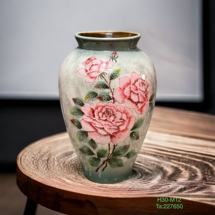 Bình Hoa Lọ Hoa Bát Tràng Khuôn Vẽ Kỹ H30cm-32cm M12cm Decor Trang Trí ...