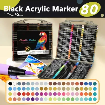 80 Colors Acrylic Marker Pen Set Colored Pens Coloring Pen Highlighter Pen Color Marker Set Art Supplies