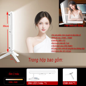 Đèn Trang Điểm LED 4 Đèn – 3 Tone Ánh Sáng (Ấm/Trắng/Lạnh) Độ Sáng Cao Lý Tưởng Cho Livestream & Makeup Tại Nhà