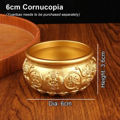 PDWATCHES 1Pcs Fortunate Brass Cornucopia Attract Wealth Good Luck Treasure Bowls 4/6/8cm Desktop Small Ornament Home Decor