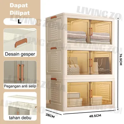Angola Lemari Plastik Lipat 4 /5 6 Tingkat G19-G23 Lemari Pakaian Anak Lipat Serbaguna / Wardrobe Storage
