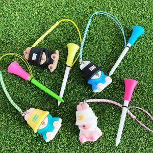 YINGXING Replacement Cartoon Golf Rubber Tees Plastic Recyclable Fishermans Bear Golf Tee Golf Ball Nail Improve Accuracy Golf Novelty Shape Tees Golf Accessories