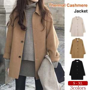 Medium Length Women's Thick Woolen Coat: A Stylish & Warm Winter Essential