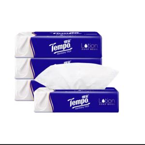 Tempo Depot 4-layer moisturizing tissue 70 pumps 4 packs of baby cream baby tissue soft and moisturizing tissue