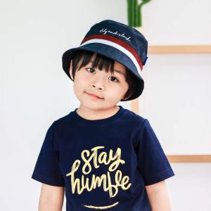 Lily And Clark Topi Bucket Anak Laki-Laki dengan bahan yang nyaman warna Navy TL04