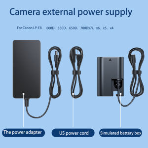 Llano Dummy Battery AC Power Adapter Camera Power Supply with Power Plug Replacement For Canon LP-E17 E12 E8 E6 RP r10 R50 R8 750D 200D 760D R5 R6 R7 6D 60D 6D2 5D4 5D3 5D2 M2 M10 M50 M100