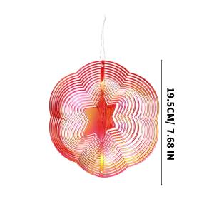 3D Rotating Hexagonal Laser Bird Repeller Anti-Bird Hanging Wind Chime Bird Repeller Hanging Wind Spinner Bird Scare Garden Supply
