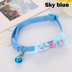 Adjustable Pet Collar Pet Dot Collar Dog Cat Bowtie Bell Dot Style Ribbon Bow Collar