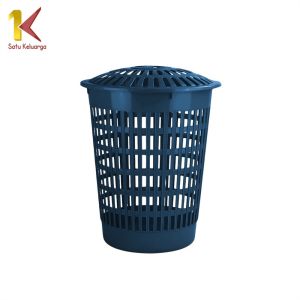 Satu Keluarga Keranjang Baju Kotor Bulat Set Tutup C1257 Laundry Basket Keranjang Cucian Pakaian