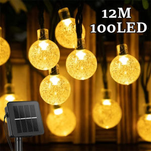 Solar 100 led string fairy light Christmas light with Outdoor Waterproof Garden /Party LED Solar String Lights Bubbles Crystal Fairy