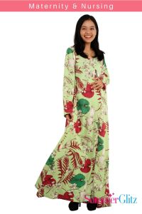 SummerGlitz Maternity & Nursing Floral Jubah Long Dress | Maxi Baju Bunga Mengandung Menyusu Labuh